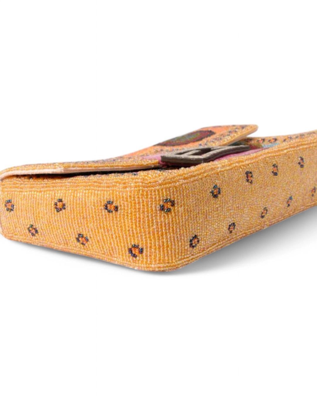 Fendi Ethical Beaded Baguette Pink Lizard For Sale 3