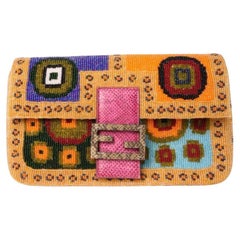 Fendi Baguette Etica Perline Lucertola Rosa