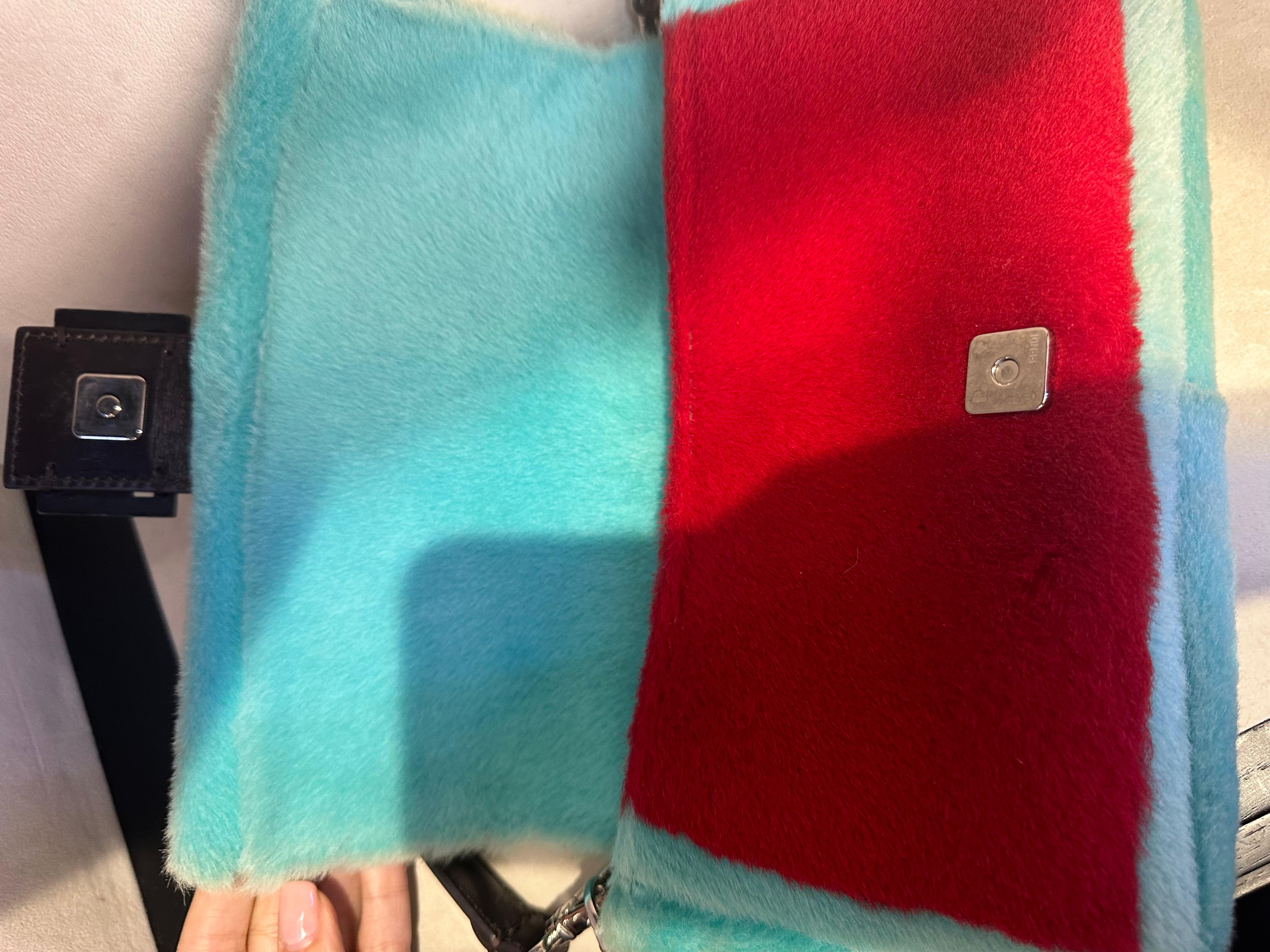 Fendi Baguette fur multicolor limited edition bag 2