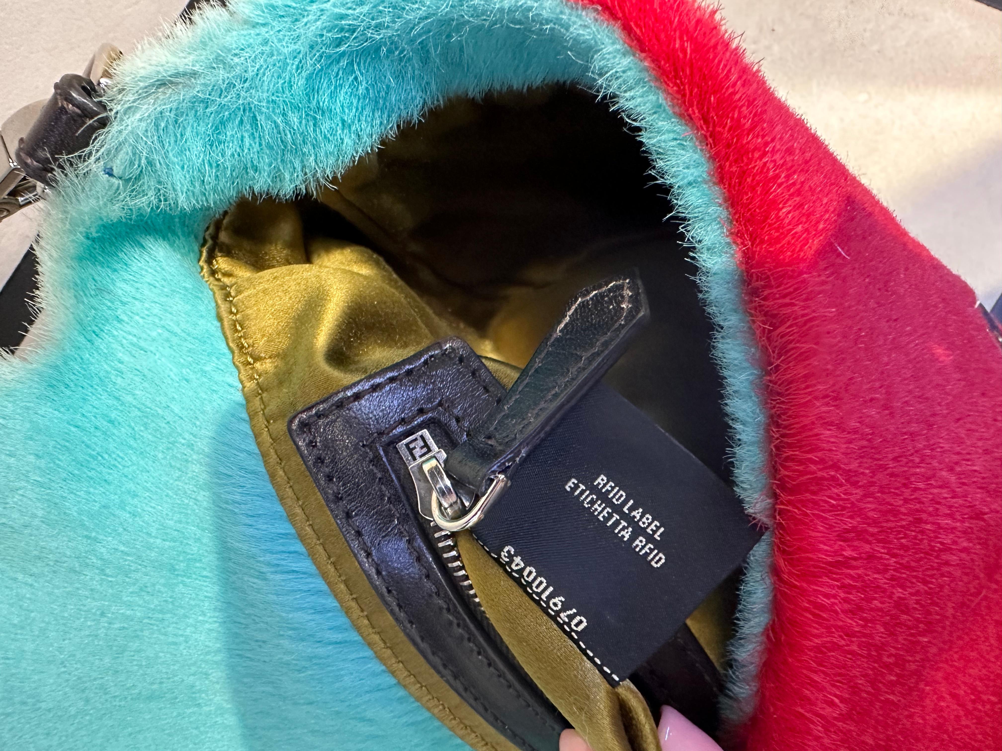 Fendi Baguette fur multicolor limited edition bag 5