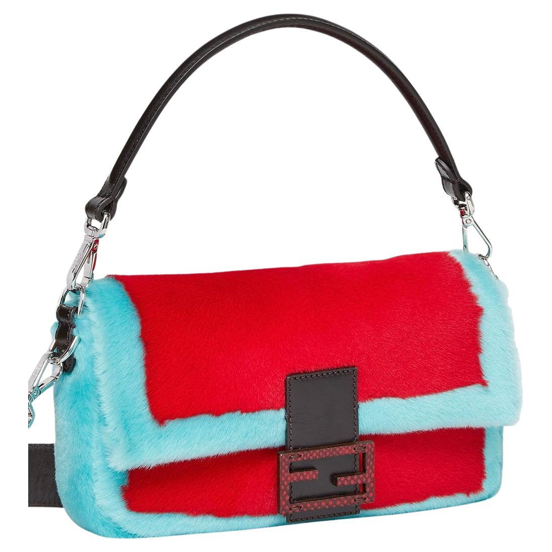 Fendi Baguette fur multicolor limited edition bag
