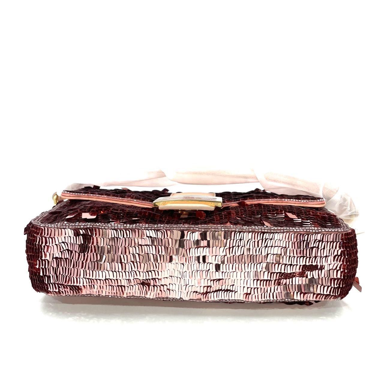 Fendi Baguette Glitter Pailletten Vitello Grace Sex & the City Baby Pink 4