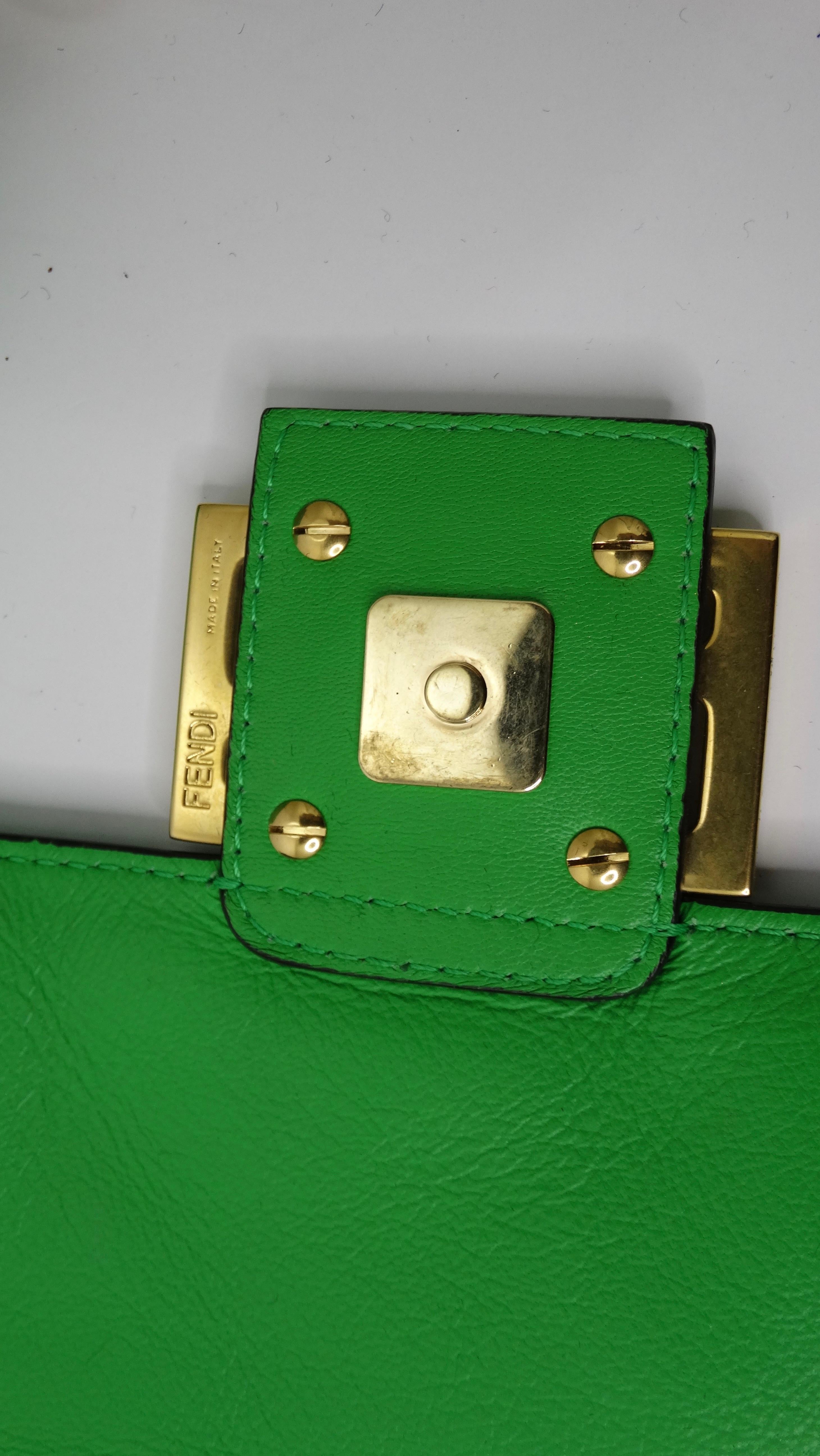 Fendi Baguette Green Nappa Leather Bag 3