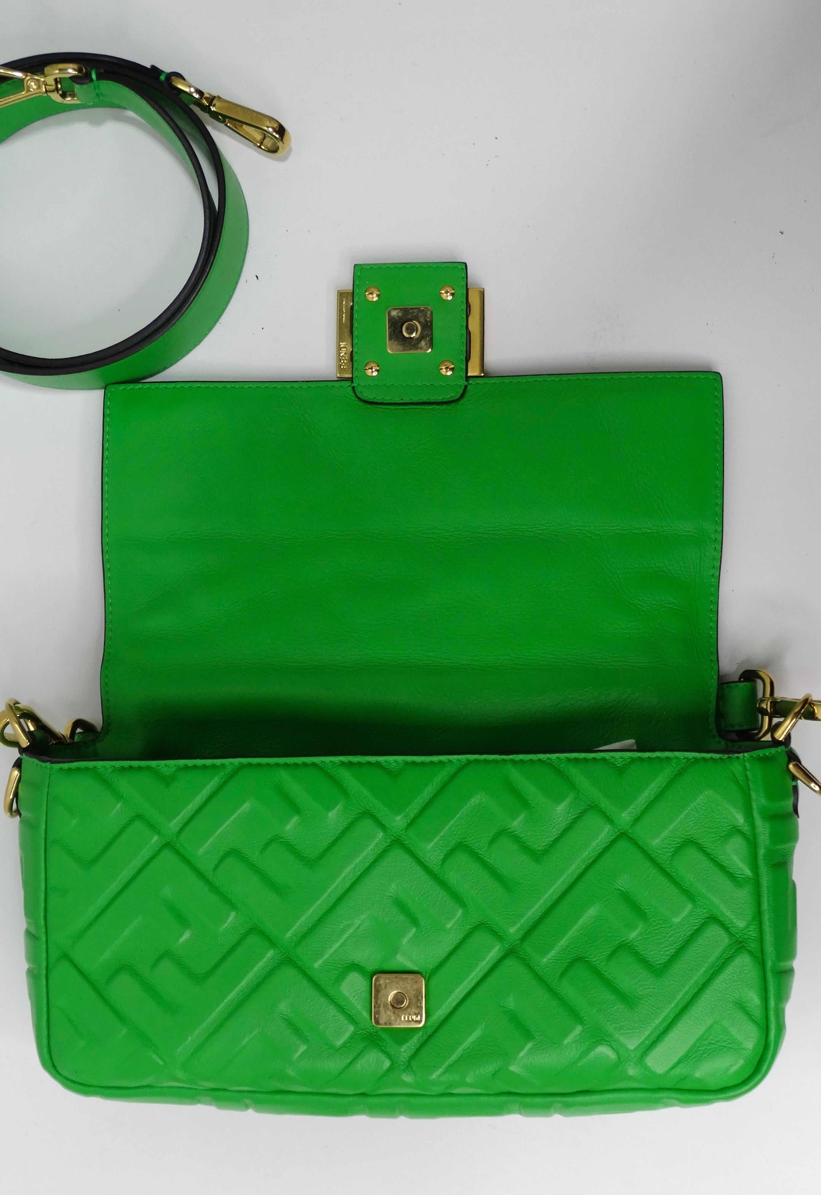 Fendi Baguette Green Nappa Leather Bag 2