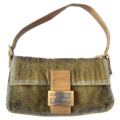 Fendi Baguette in Gold beads and Gold iridescent leather