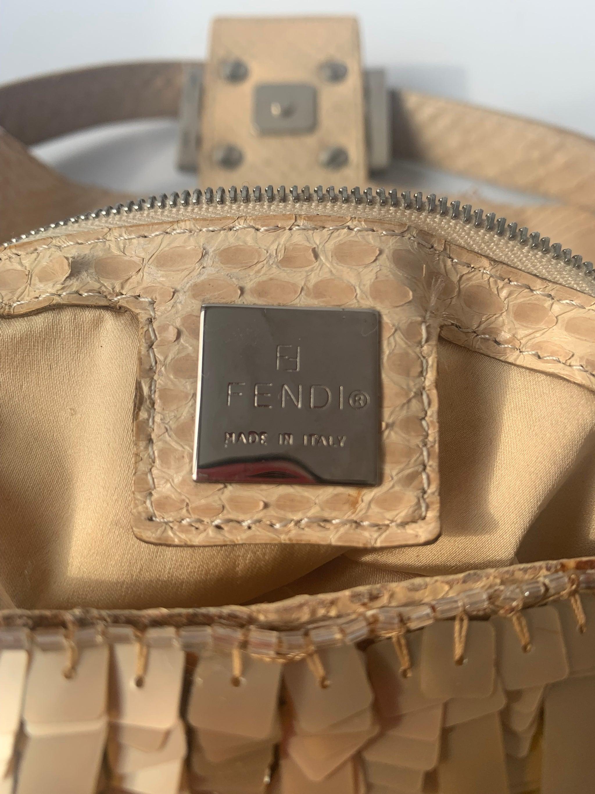 Fendi Baguette in Gold sequins and python leather 9