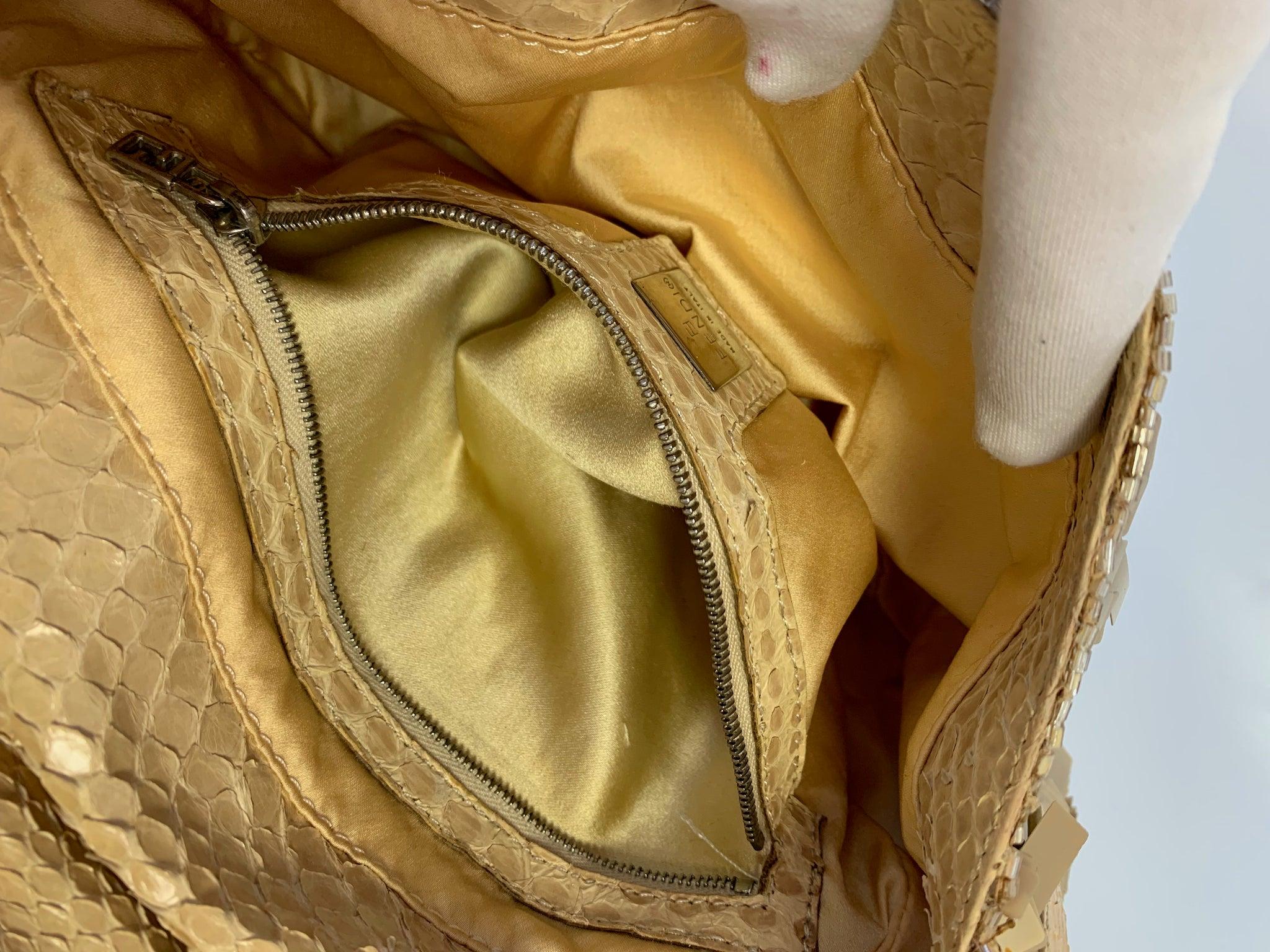 Fendi Baguette in Gold sequins and python leather 14