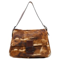 Fendi Baguette in pelle di vitello marrone stile Pony