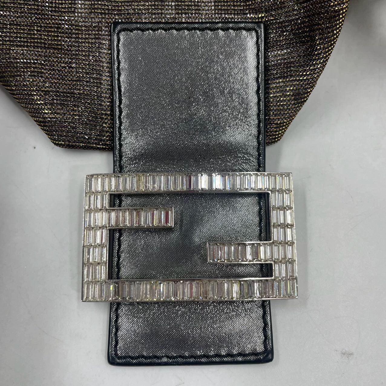 Fendi Baguette Iridescent Brown Zucca Print with Crystal Buckle 6