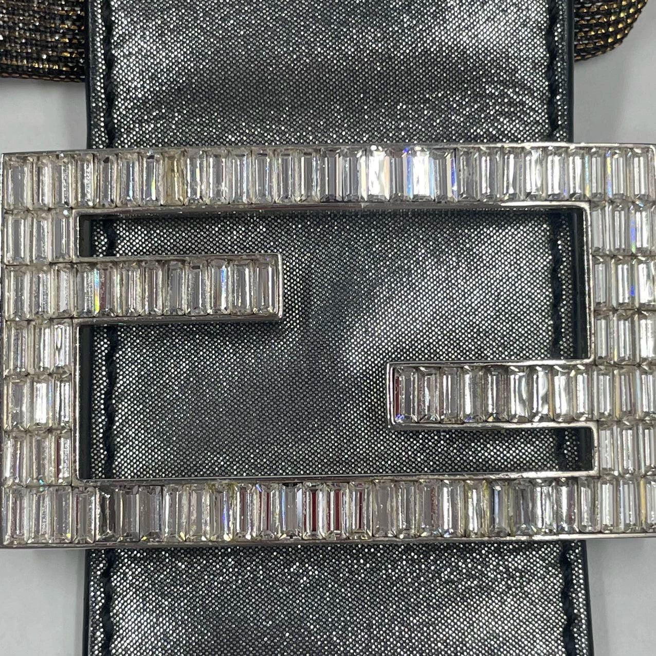 Fendi Baguette Iridescent Brown Zucca Print with Crystal Buckle 7