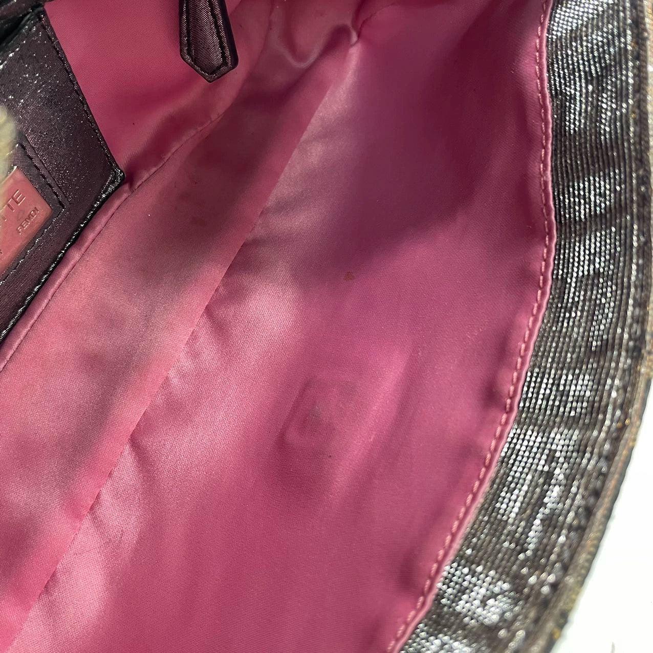 Fendi Baguette Iridescent Brown Zucca Print with Crystal Buckle 8