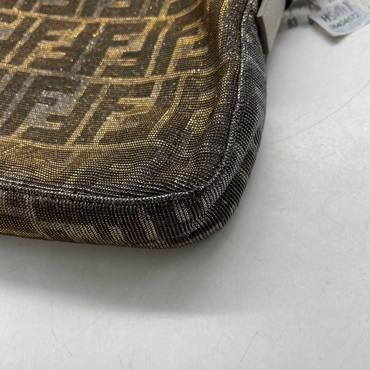 Fendi Baguette Iridescent Brown Zucca Print with Crystal Buckle 10