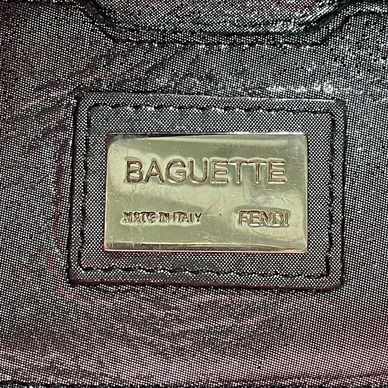 Fendi Baguette Iridescent Brown Zucca Print with Crystal Buckle 1