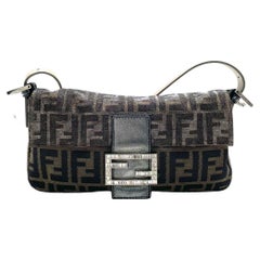 Fendi Baguette Iridescent Brown Zucca Print with Crystal Buckle