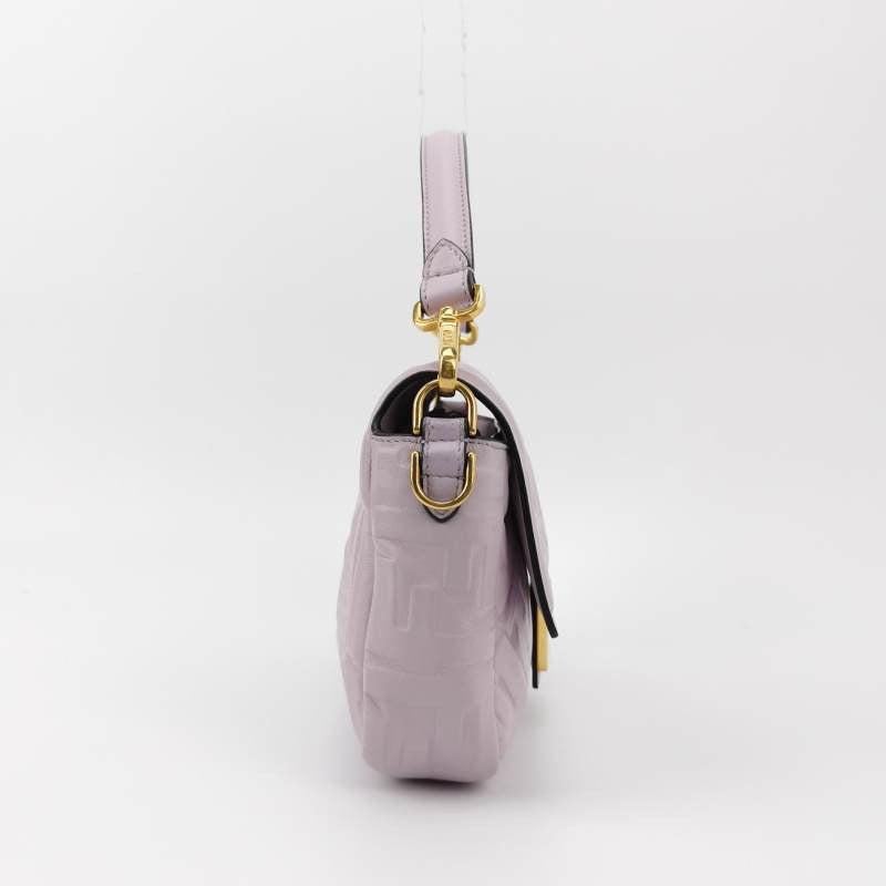 Women's Fendi Baguette Lambskin Leather Crossbody Bag Medium Lavender