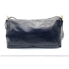 FENDI Baguette Large Black Calfskin Leather Shoulder Bag