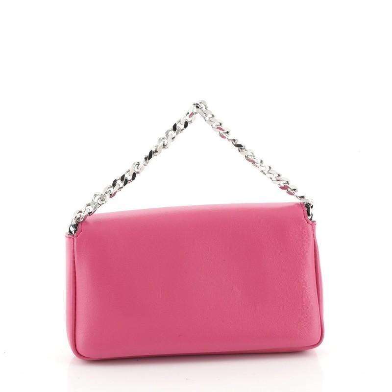 Pink Fendi Baguette Leather Micro