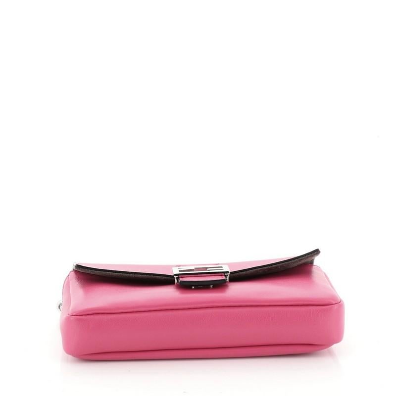 Pink Fendi Baguette Leather Micro