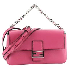 Baguette cloth mini bag Fendi Pink in Cloth - 17452971