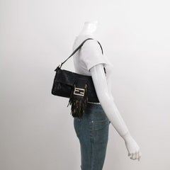 Fendi Baguette Leather with Wild Fringes Shoulder Bag