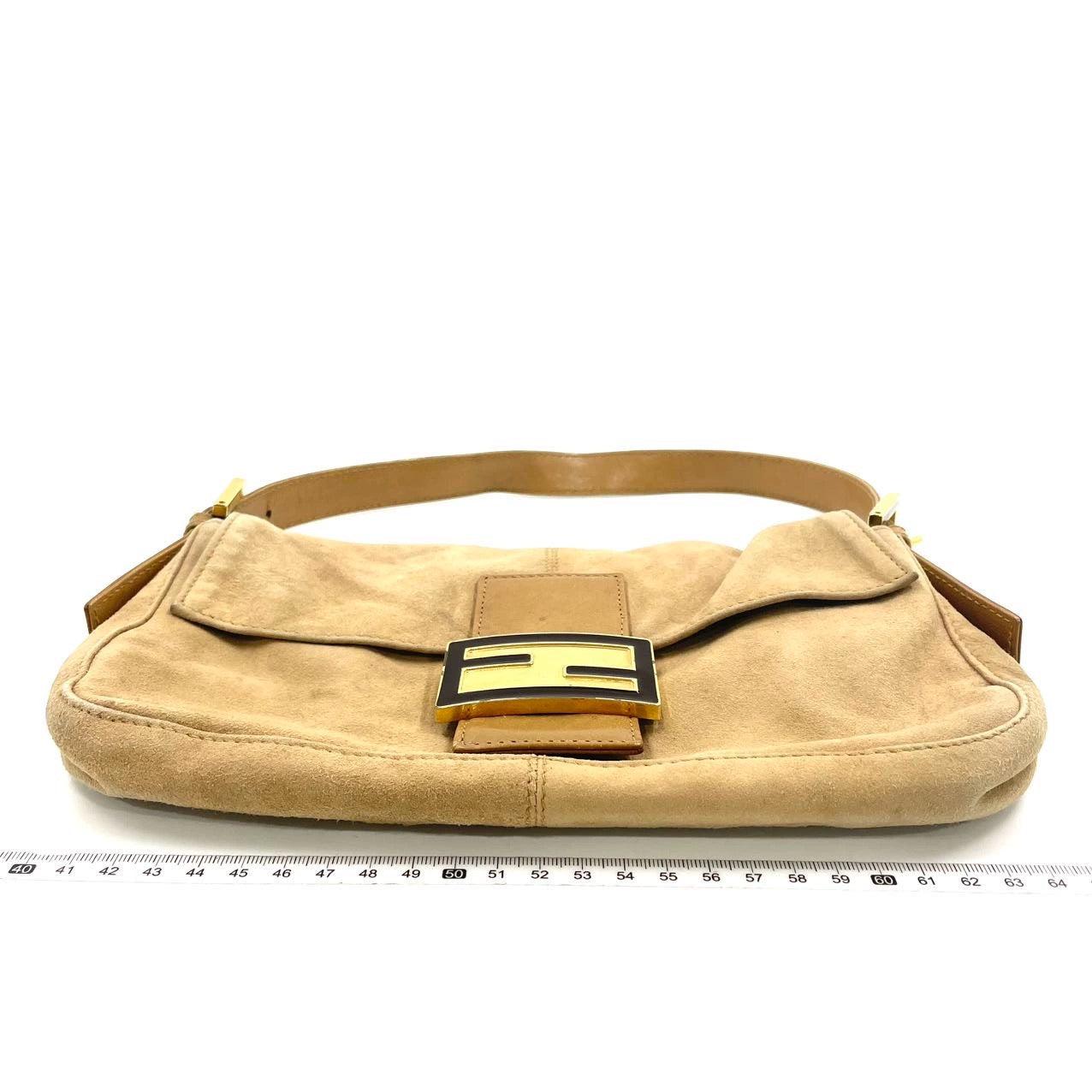 Women's Fendi Baguette Light Camel Brown Suede Leather Shoulder Bag For Sale