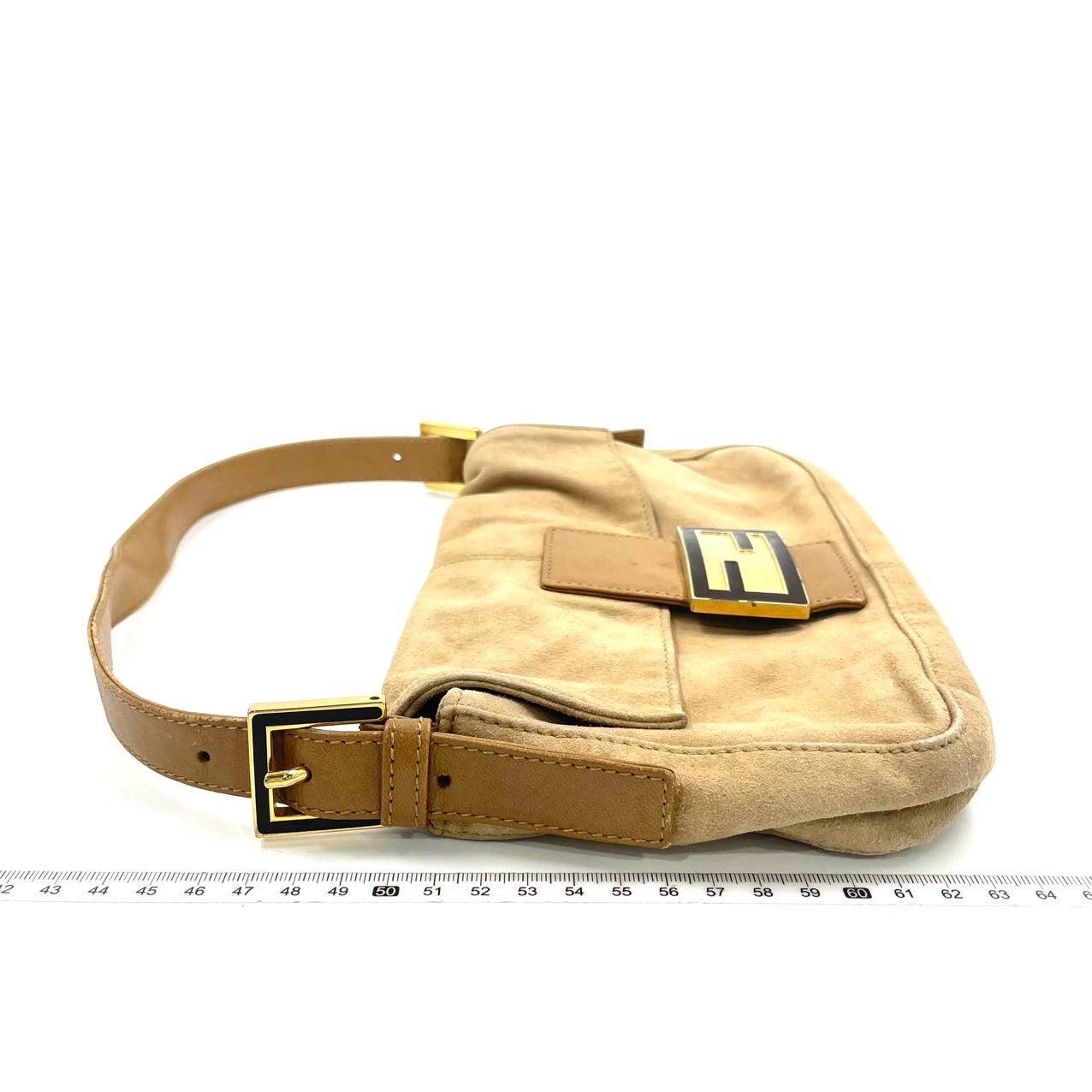 Fendi Baguette Light Camel Brown Suede Leather Shoulder Bag For Sale 1