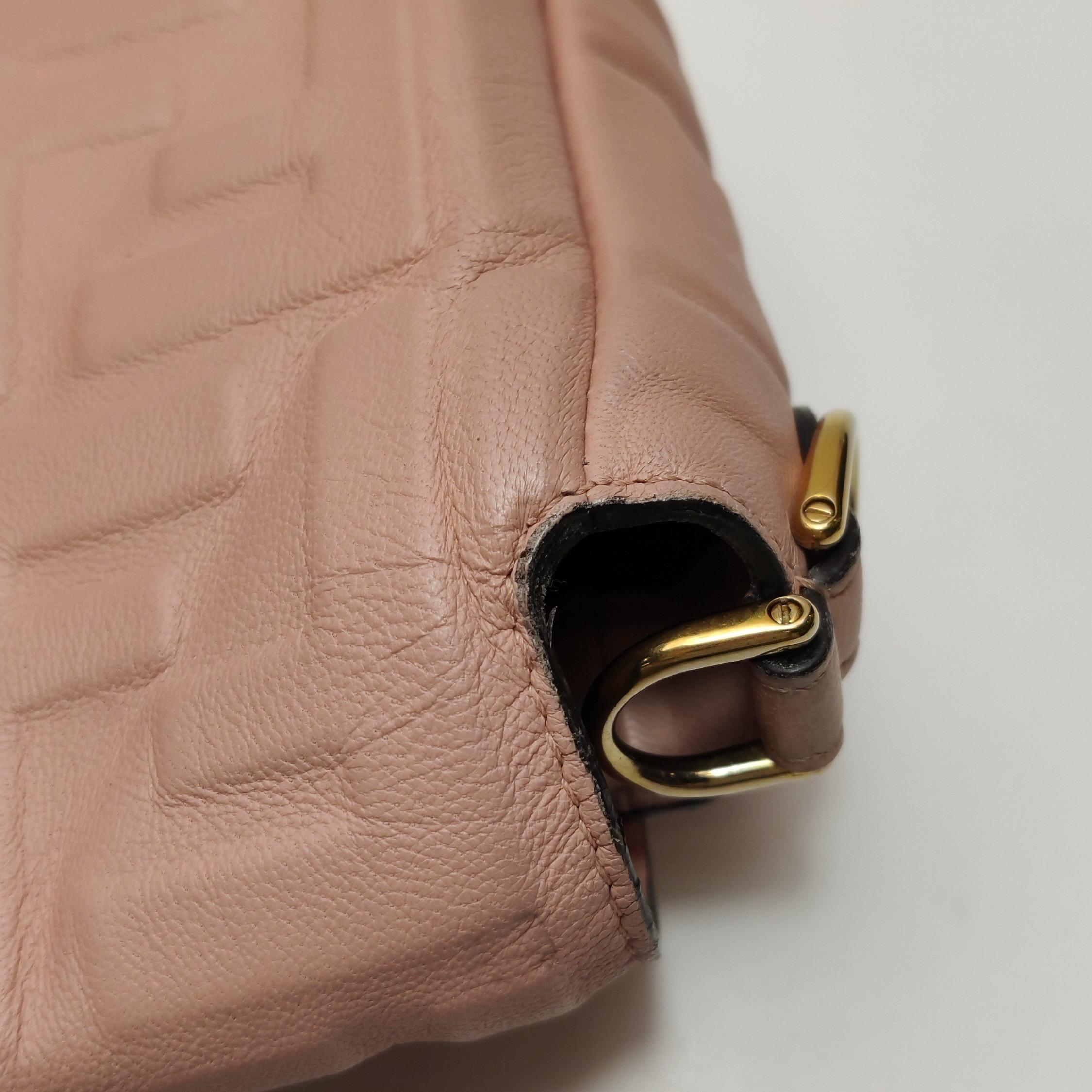 Fendi Baguette Light Pink Medium Lambskin Leather Crossbody Bag Gold Hardware For Sale 12