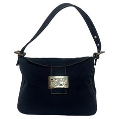 Fendi Baguette Mamma Forever Mini Navy Denim Silver Hardware