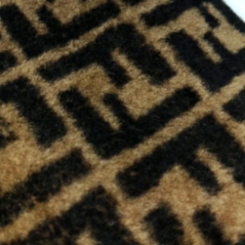 Fendi Baguette Medium Shearling Vitello Dolce Marco FF 1974 Tobacco Brown Zucca For Sale 8