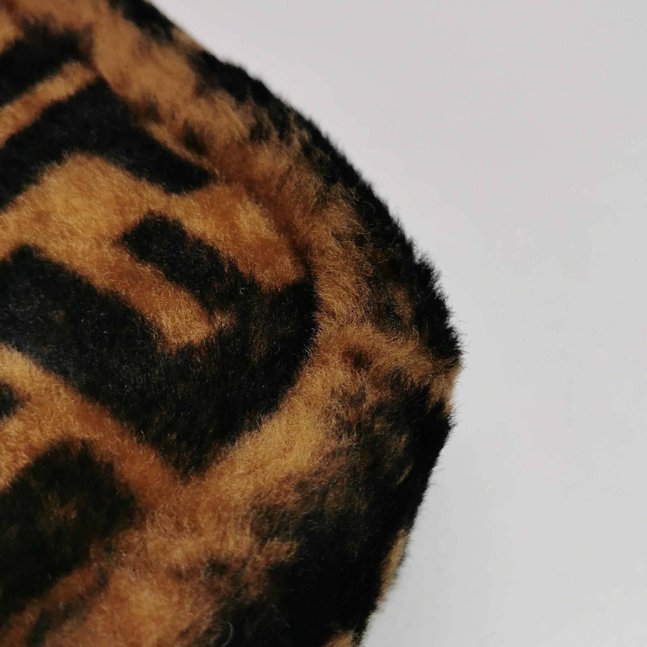 Fendi Baguette Medium Shearling Vitello Dolce Marco FF 1974 Tobacco Brown Zucca For Sale 11