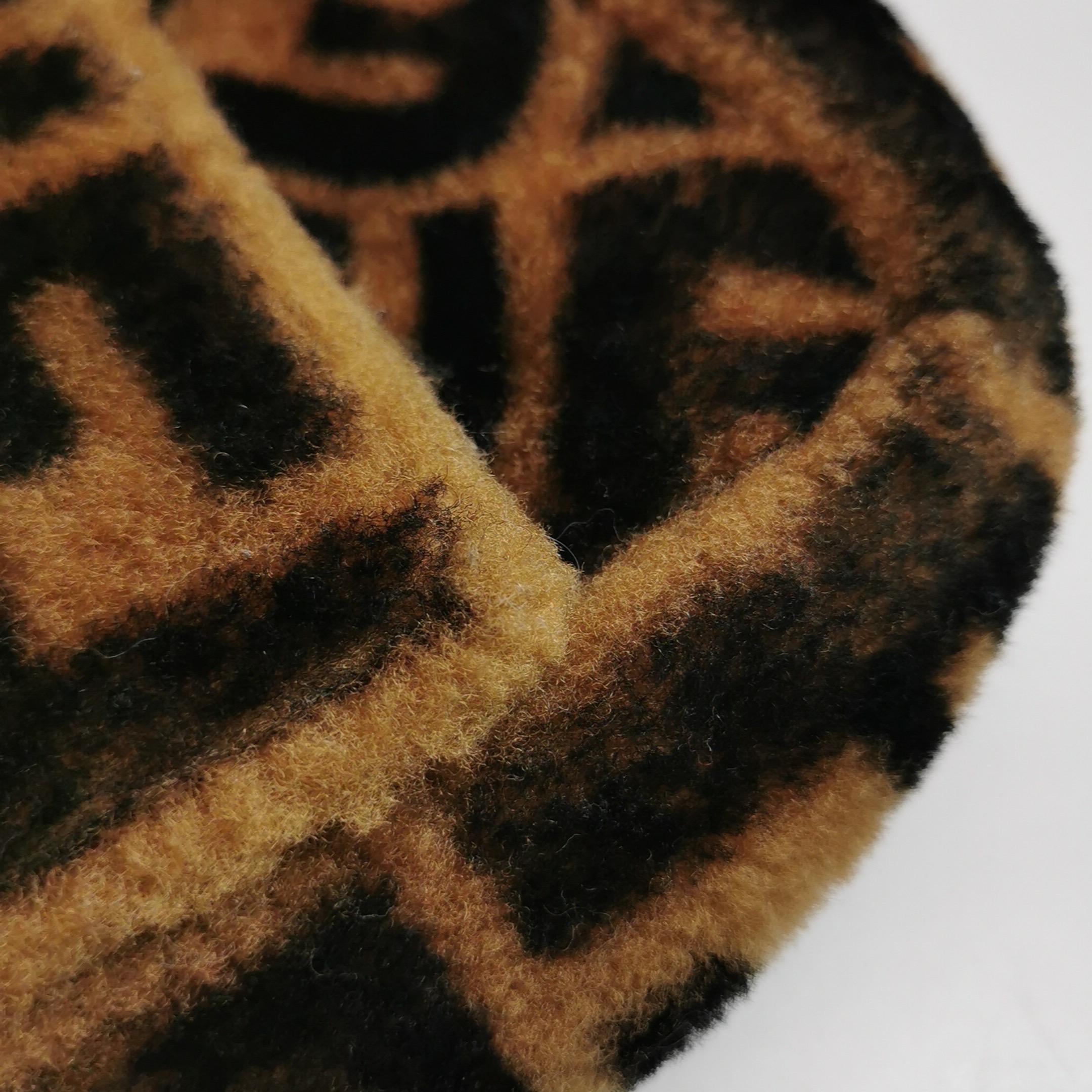 Fendi Baguette Medium Shearling Vitello Dolce Marco FF 1974 Tobacco Brown Zucca For Sale 12