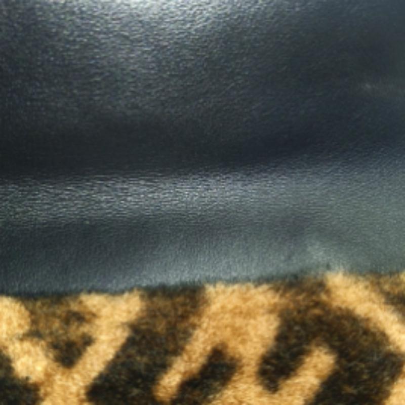 Fendi Baguette Medium Shearling Vitello Dolce Marco FF 1974 Tobacco Brown Zucca For Sale 4