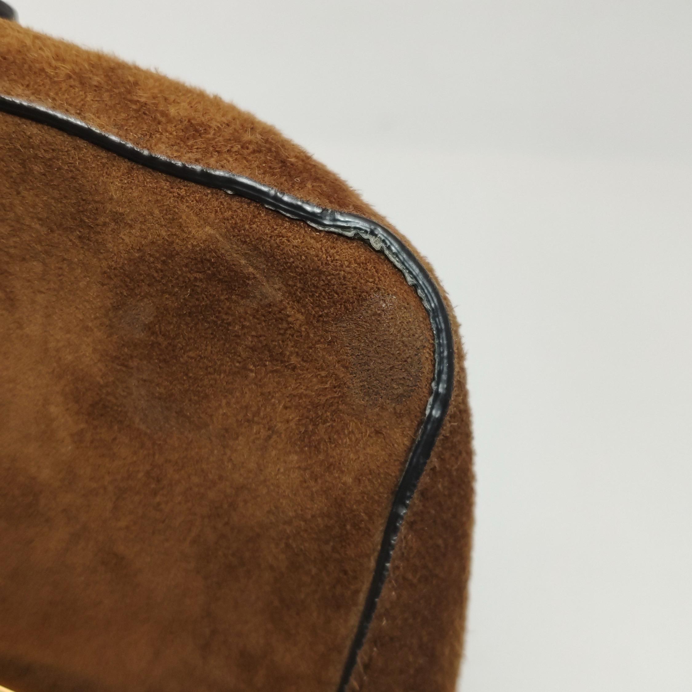 Fendi Baguette Mini Brown Suede Gold Hardware Crossbody Bag 12