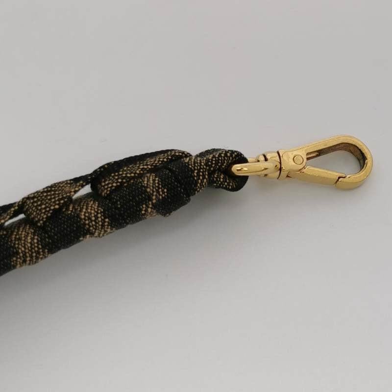 Fendi Baguette Mini Canvas Crochet Zucca Dark Green and Gold Hardware For Sale 5