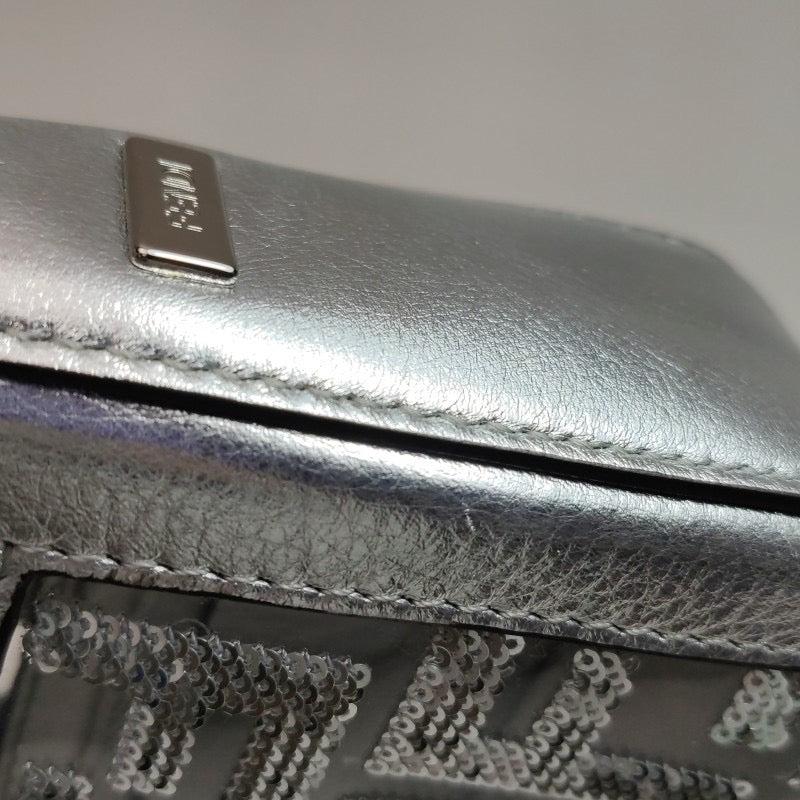 Fendi Baguette Mini Fendi x Nicki Minaj Silver PVC and Leather Crossbody Bag For Sale 6