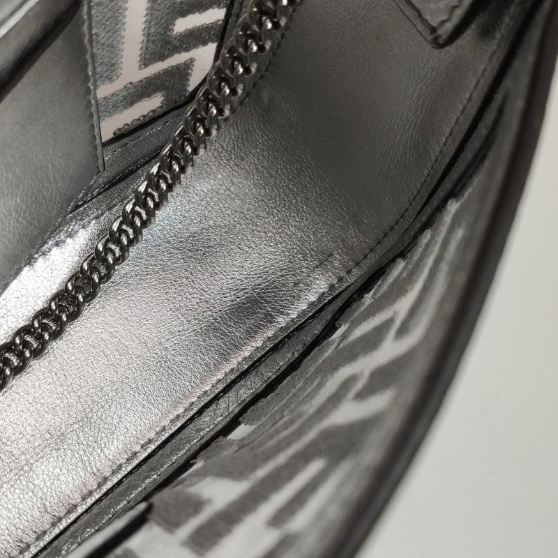 Fendi Baguette Mini Fendi x Nicki Minaj Silver PVC and Leather Crossbody Bag For Sale 7