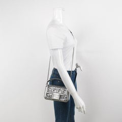 Fendi Baguette Mini Fendi x Nicki Minaj Silver PVC and Leather Crossbody Bag
