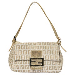 Fendi Baguette Mini FF Lurex Argento