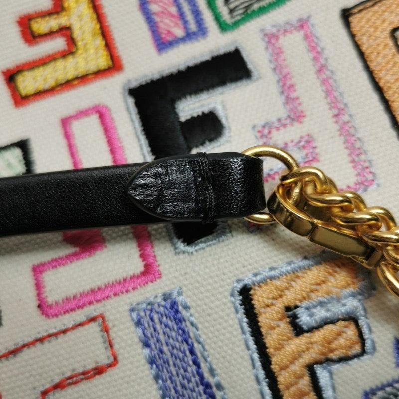 Fendi Baguette Mini Multicolor FF Zucca Canvas Crossbody Bag 7