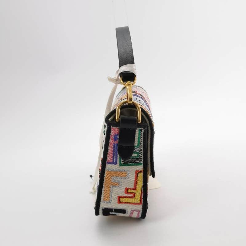 Brown Fendi Baguette Mini Multicolor FF Zucca Canvas Crossbody Bag