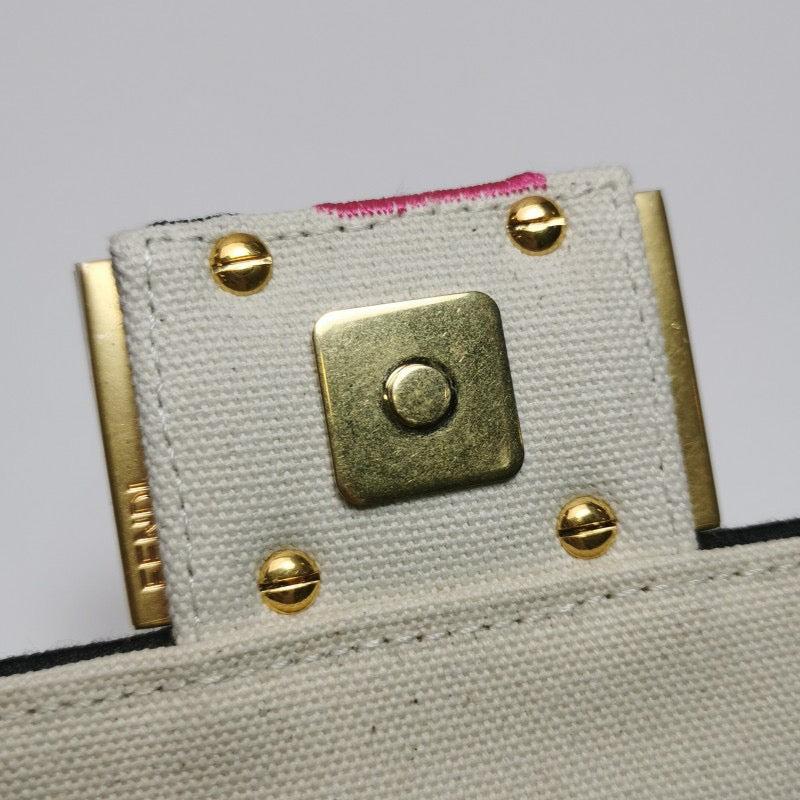 Fendi Baguette Mini Multicolor FF Zucca Canvas Crossbody Bag 4