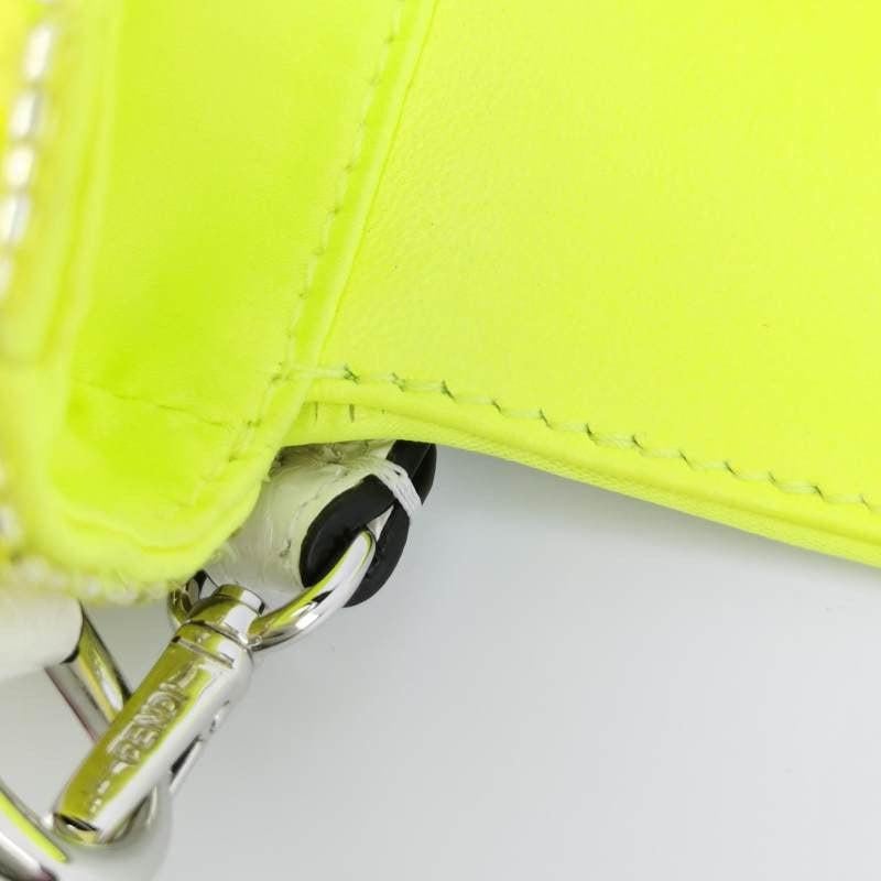 Fendi Baguette Mini Neon Lime Green Sequins Chain Strap Crossbody Bag 4