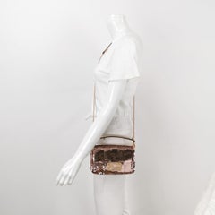 Fendi Baguette Mini Pink Glitter Sequins Valentine's Special Crossbody Bag