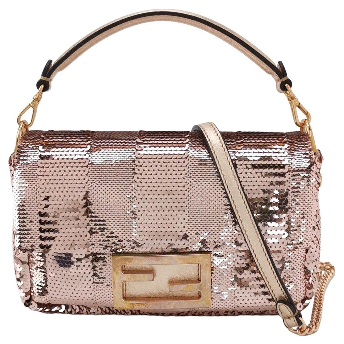 Fendi mini sac à bandoulière rose pailleté, spécial pour la Saint-Valentin