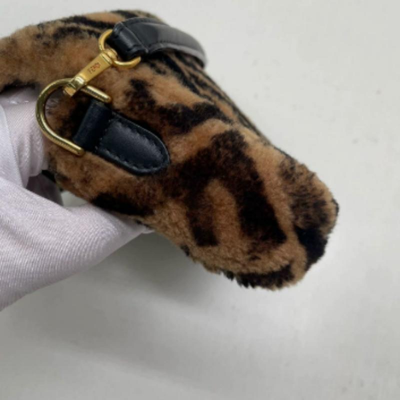 Fendi Baguette Mini Shearling Vitello Dolce Marco FF Tobacco Black Brown Zucca For Sale 7