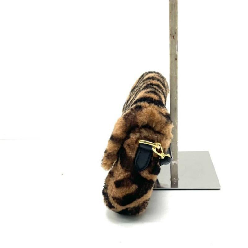 Fendi Baguette Mini Shearling Vitello Dolce Marco FF Tobacco Black Brown Zucca For Sale 1