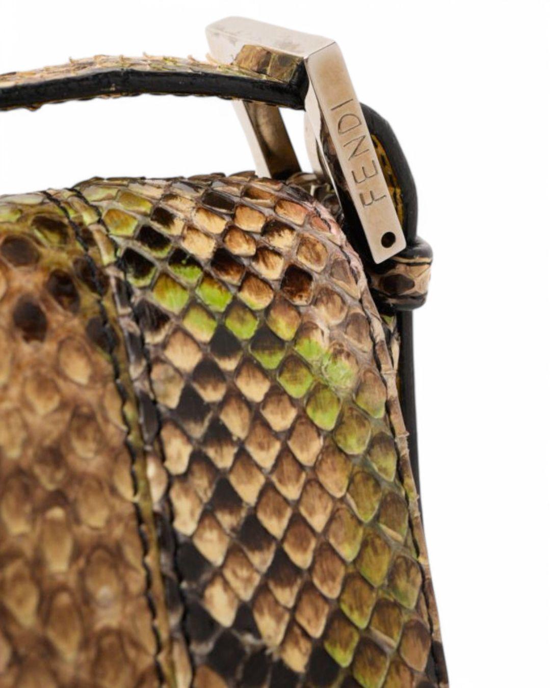 Fendi Baguette MM Pitón Multicolor Amarillo 7