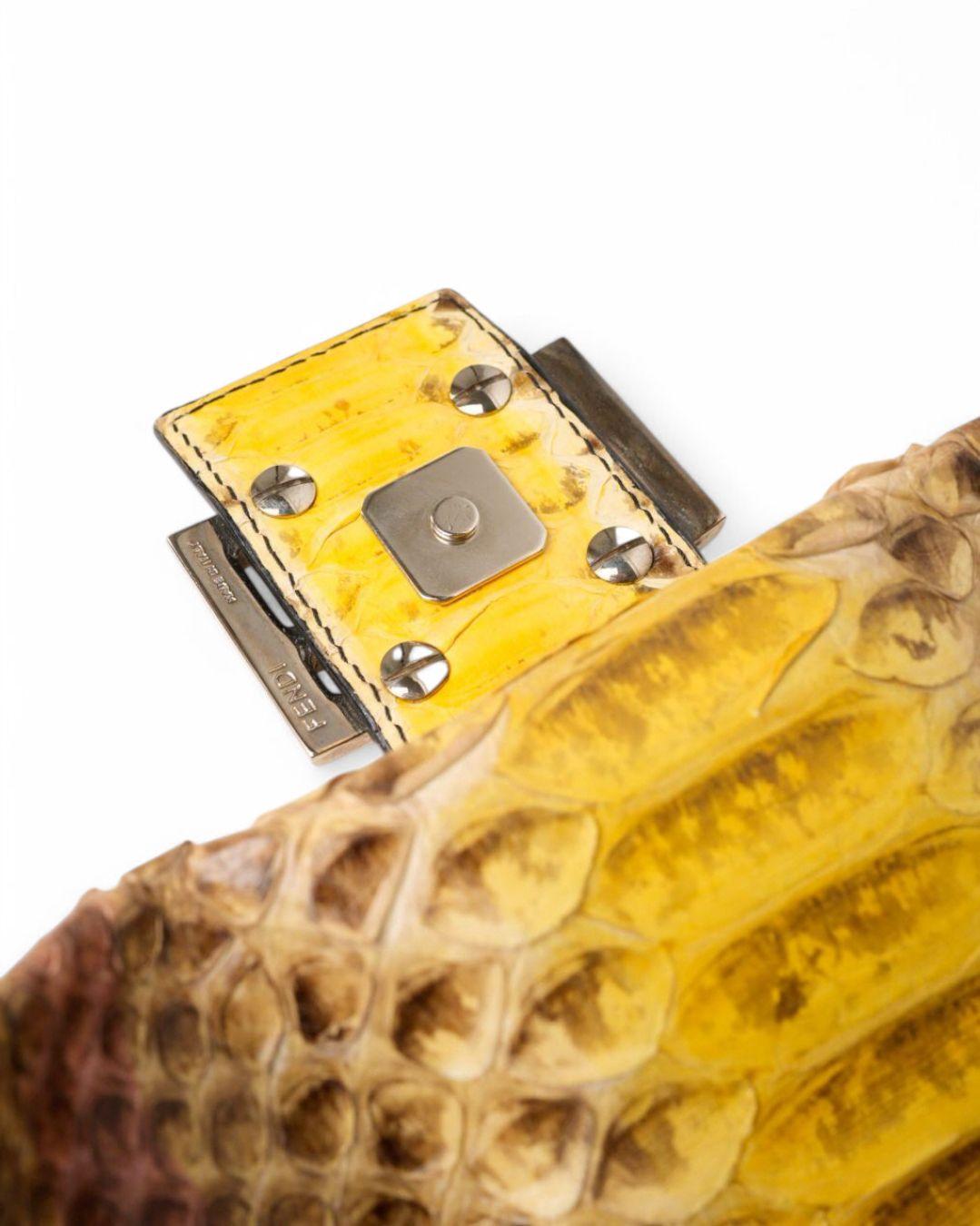 Fendi Baguette MM Pitón Multicolor Amarillo 11