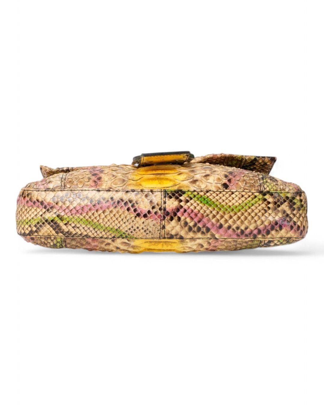 Fendi Baguette MM Pitón Multicolor Amarillo 2