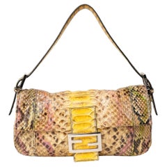 Fendi Baguette MM Pitón Multicolor Amarillo